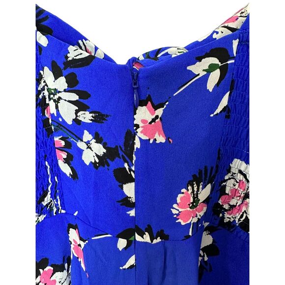 Yumi Kim Pretty Chic Silk Jumpsuit Wide Leg Navy Floral NWOT - Picture 4 of 10